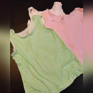 Wonder Nation Green and Pink Kids Tank Tops